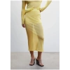 Mango Yarı Şeffaf Örme Etek