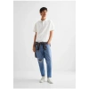 Mango Yırtık düz jean pantolon