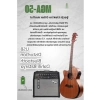 Masif Ağaç Elektro Akustik Gitar Seti 50W Amfi ile