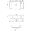Mat Gri Sharp 60X30 cm Sağ Delikli Etajerli Lavabo