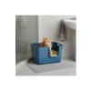Mavi 54x40x32 Yarı Açık Kedi Tuvaleti, Konforlu ve Pratik