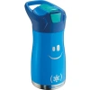 Mavi Renkli 430 ml Paslanmaz Çelik Matara - Gülen Yüz Figürü