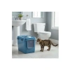 Mavi Renkli XXL Kapalı Kedi Tuvaleti, 57x39x43 cm Boyutları