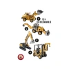 Metal Başlıklı İş Makinaları Seti - 4ü 1 Arada, 1:70 Ölçek, Gerçekçi Tasarım