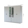 Metalia Gm 036 Lüx 6 Kapı 2 Çekmeceli Düğme Kulplu Aynalı Gardırop