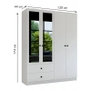 Metalia Gm 079 Novado Aynalı Düğme Kulplu 4 Kapı 2 Çekmeceli Gardırop