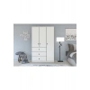 Metalia Gm 308 Ece Lüx 3 Kapı 3 Çekmeceli Düğme Kulplu Gardırop