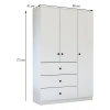 Metalia Gm 308 Ece Lüx 3 Kapı 3 Çekmeceli Düğme Kulplu Gardırop