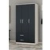 Metalia Gm 858 Modena 3 Kapılı 2 Çekmeceli Beyaz Antrasit Gri Gardrop