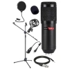 Mikrofon Seti (Shock Mount, Stand, Filtre ve Dönüştürücü)