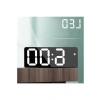 Modern Dijital Masa Saati, Aynalı Alarm, Takvimli ve Termometreli