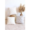 Modern Jakarlı Kırlent Kılıfı 43x43 cm Ekru