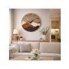 Modern Rustik Ahşap Duvar Saati - 50 cm Çap