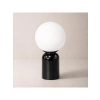 Modern Siyah Gövdeli Cam Küre Masa Lambası - 30 cm