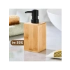Modern Tasarımlı Bambu Sıvı Sabunluk - 255ml Kapasiteli, Mat Siyah Pompa