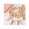 Natural Renkli 24 Adet Mini Ahşap Not Mandalı ile Dekoratif Tutucu