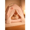 Nefes Alabilir Taşınabilir Kedi Evi - 35x35x35 cm, İçinde Minder ile Konforlu
