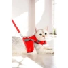 Nefes Alan Reflektörlü Kedi Tasması Seti, Kırmızı Renk