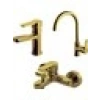 Newarc Domino Altın Banyo,evye,lavabo Bataryası Set 971538-971528-971518