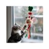 Noel Temalı Kedi Oyuncağı - Renkli İp Püsküllü ve Zilli