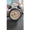 Nostaljik Analog Çalar Saat, Fosforlu Işıklı Metal Gövde, Siyah