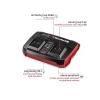 Orijinal Einhell şarj cihazı Power X-change çift şarj cihazı 4 Ah Power X-Change (18 V, 2 x 18 V akülerin eş zamanlı şarj edilmesi, sürekli akü izleme, şarj yönetim sistemi, Yenileme modu)