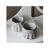 Orta Boy İkili Set, El Yapımı Dekoratif Beton Saksı