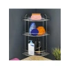 Oval Krom 3 Katlı Banyo Duş Rafı ve Organizer