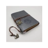 Özel Tasarım Gri Deri Günlük Defter, Vintage Pusula