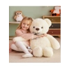 Papyonlu Sevimli Peluş Şaşkın Ayı 80 cm - Sevgiliye Özel HEDİYE Beyaz