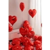 Parlak Kırmızı Kalp Folyo Balon, 5 Adet, 45 cm