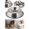 Paslanmaz Çelik Kaymaz Tabanlı Kedi ve Köpek Mama ile Su Kabı