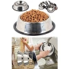 Paslanmaz Çelik Kaymaz Tabanlı Kedi ve Köpek Mama ile Su Kabı