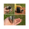 Paslanmaz Çelik Mini Kahve Bardağı Seti, 70 ml, Deri Kılıf