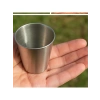 Paslanmaz Çelik Mini Kahve Bardağı Seti, 70 ml, Deri Kılıf