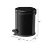 Paslanmaz Metal Pedallı Çöp Kovası - Siyah - 5 LT