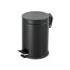 Paslanmaz Pedallı Çöp Kovası, 5 Litre Kapasiteli, Siyah Renk