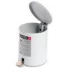 Pedallı 6 Lt Beyaz Çöp Kovası, Gri İç