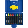 Pelikan 666 Wax Crayon Aquarel Yuvarlak Pastel Boya 8 Renk Plastik Çantalı