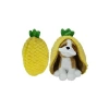 Peluş Ananas Şeklinde Köpek Oyuncağı - 30 Cm, Sarı/Kahverengi