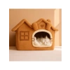 Peluş Kedi Evi, Minderli, Katlanabilir, Camel Renk