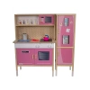 Pembe Ahşap Mutfak Seti, LED Ocağı ve Çalışan Musluk ile
