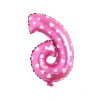 Pembe Kalpli 16 İnç Folyo Balon, 6 Rakamlı Set