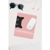 Pembe Kedi Desenli Bilek Destekli Mouse Pad, Rahat Kullanım için