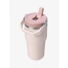 Pembe Kuvars Renkli Pipetli Termos Bardak, 0.60 L Kapasite