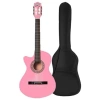Pembe Renk Kesik Klasik Gitar 4/4 Yetişkin Boy Set