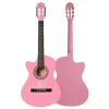 Pembe Renk Kesik Klasik Gitar 4/4 Yetişkin Boy Set
