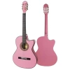 Pembe Renkli 4/4 Boy Klasik Gitar Seti, SOLAK Kullanım için