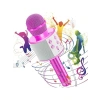 Pembe Renkli Bluetooth Karaoke Mikrofon, USB ve Aux Girişli
