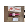 Pembe Renkli Bluetooth Karaoke Mikrofon, USB ve Aux Girişli